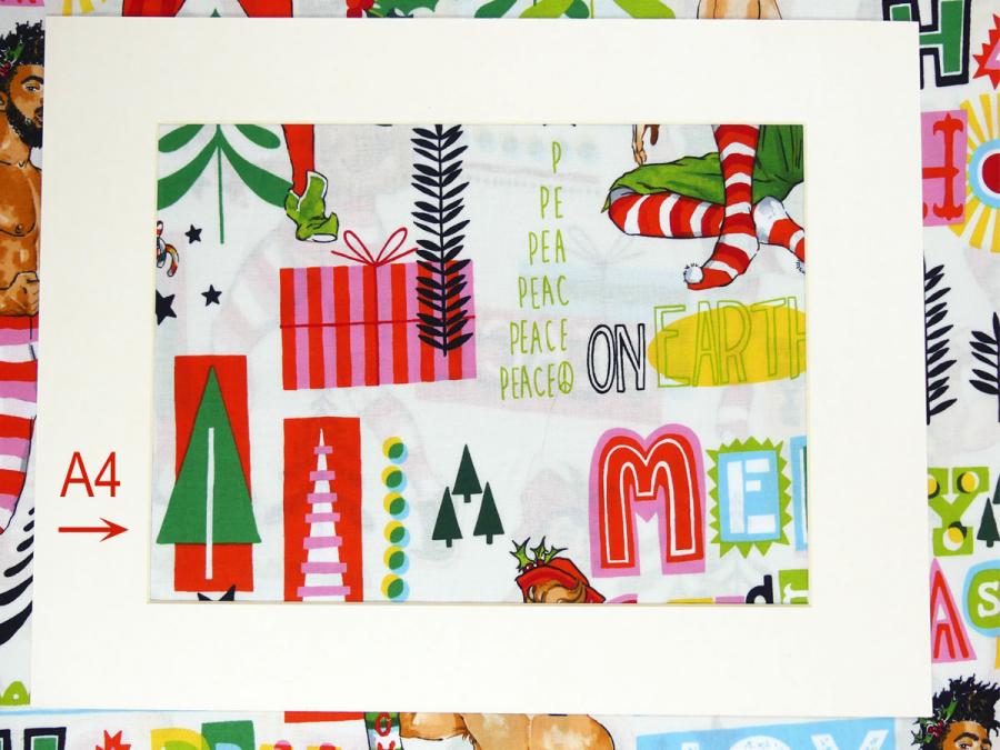 Patchworkstoff Alexander Henry Fabrics Weihnachten A4 Ausschnitt